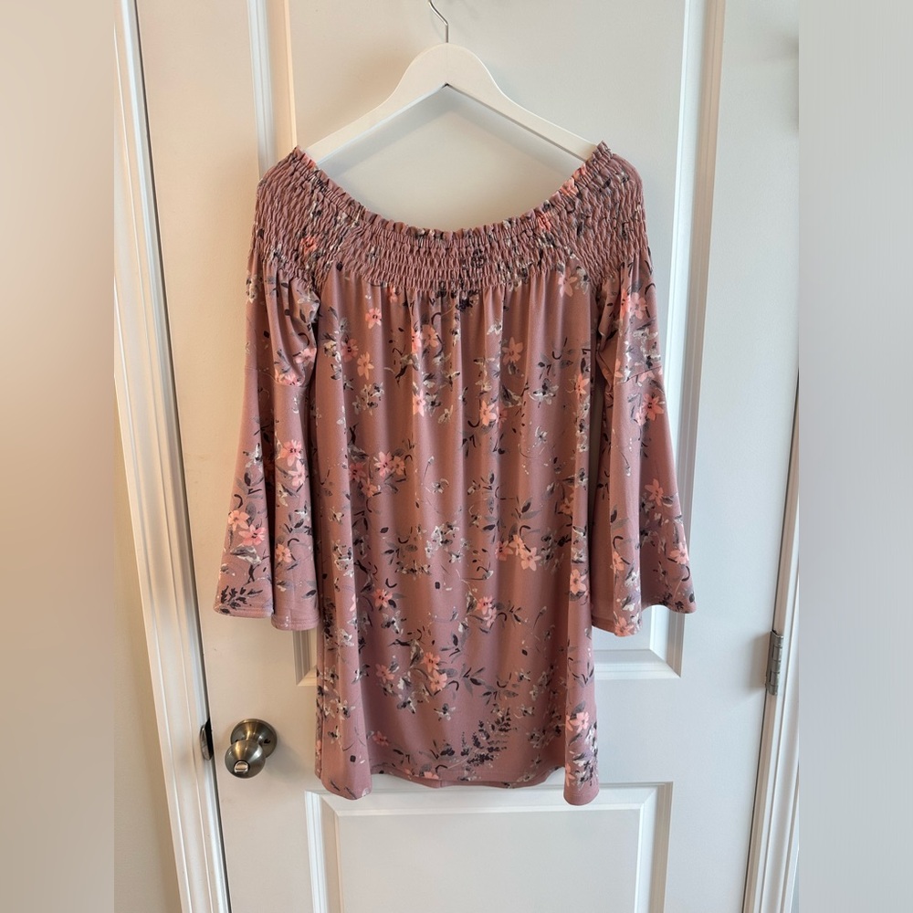 Express off the shoulder flutter sleeve dress